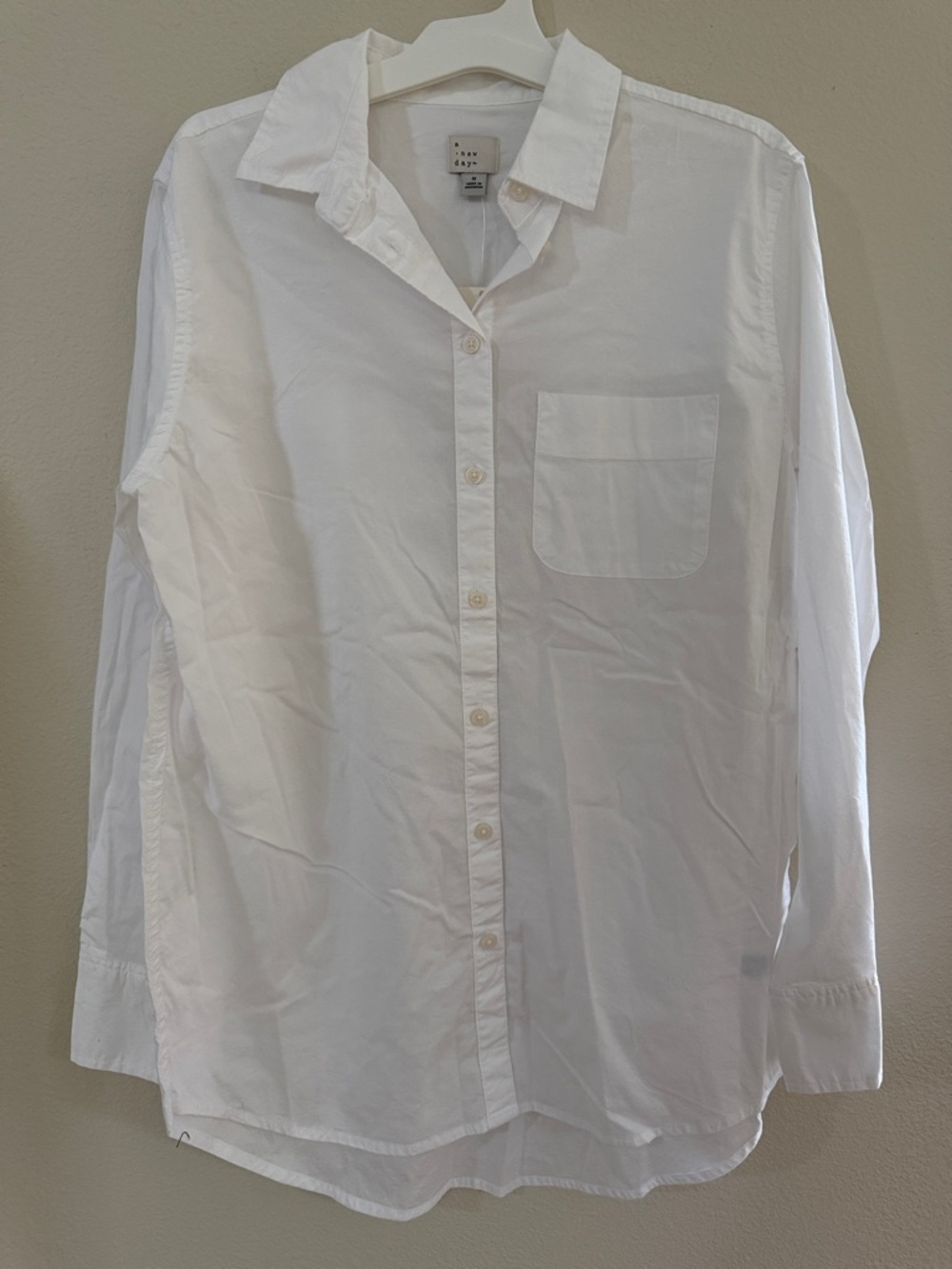 A New Day White Button Up Blouse NWT